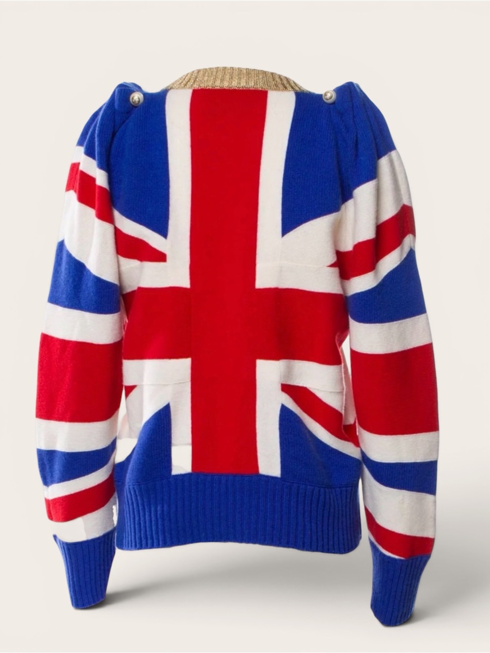 Gucci Blue Red White Union Jack Sweater with White Trousers - Picture 6 of 9